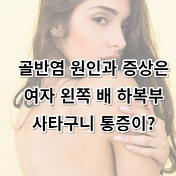 골반염 원인과 증상은 여자 왼쪽 배 하복부 사타구니 통증이?