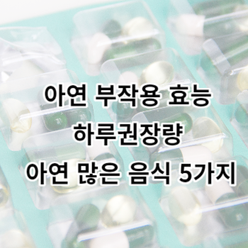 아연 부작용 효능 하루권장량 아연 많은 음식 5가지