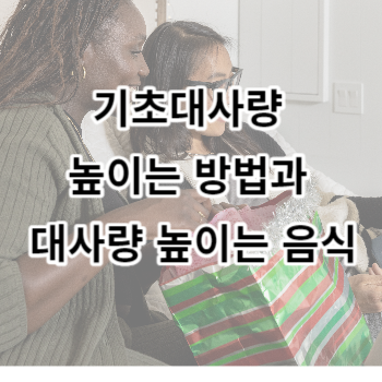 기초대사량 높이는 방법과 대사량 높이는 음식