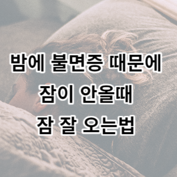 밤에 불면증 때문에 잠이 안올때 잠 잘 오는법 