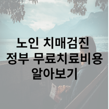 노인 치매검진 정부 무료치료비용 알아보기