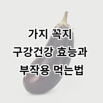 가지 꼭지 구강건강 효능과 부작용 먹는법