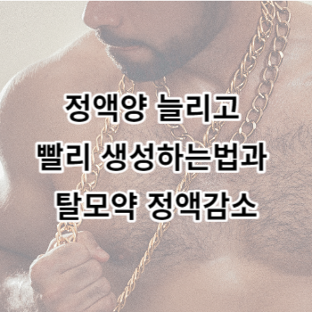 정액양 늘리고 빨리 생성하는법과 탈모약 정액감소