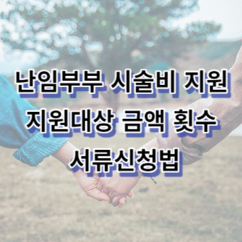 난임부부 시술비 지원 지원대상 금액 횟수 서류신청법