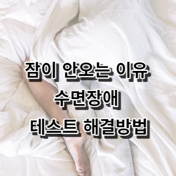 잠이 안오는 이유 수면장애 테스트 해결방법