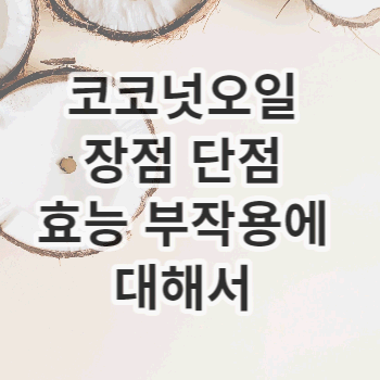 코코넛오일 장점 단점 효능 부작용에 대해서 