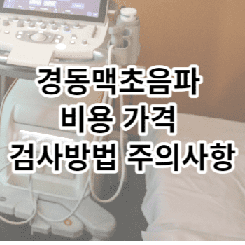 경동맥초음파 비용 가격 검사방법 주의사항