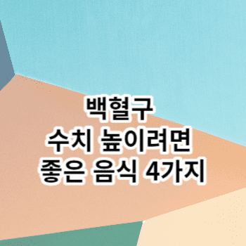 백혈구 수치 높이려면 좋은 음식 4가지