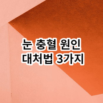 눈 충혈 원인 대처법 3가지