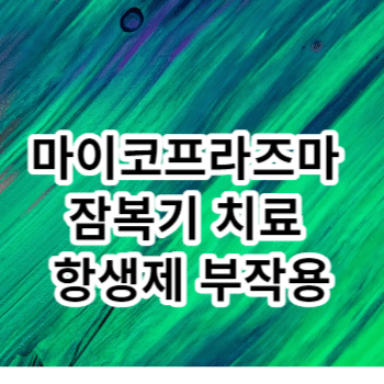 마이코프라즈마 잠복기 치료 항생제 부작용