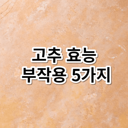 고추 효능 부작용 5가지