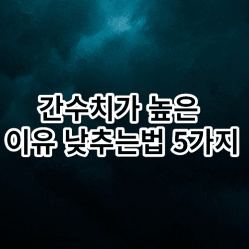 간수치가 높은 이유 낮추는법 5가지