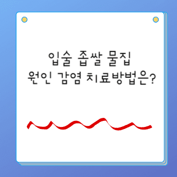 입술 좁쌀 물집 원인 감염 치료방법은?