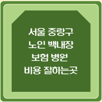 서울 중랑구 노인 백내장 보험 병원 수술비 비용 지원 잘하는곳