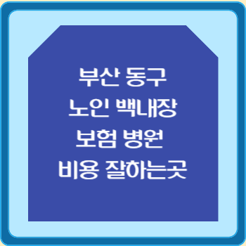 부산 동구 노인 백내장 보험 병원 수술비 비용 지원 잘하는곳