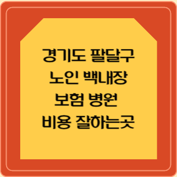 경기도 팔달구 노인 백내장 보험 병원 수술비 비용 지원 잘하는곳