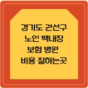 경기도 권선구 노인 백내장 보험 병원 수술비 비용 지원 잘하는곳