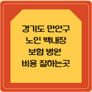 경기도 만안구 노인 백내장 보험 병원 수술비 비용 지원 잘하는곳