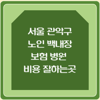 서울 관악구 노인 백내장 보험 병원 수술비 비용 지원 잘하는곳