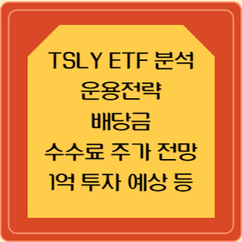 TSLY ETF 분석: 운용전략, 배당금, 수수료, 주가 전망, 1억 투자 예상 등